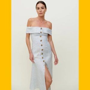 Reformation Adriel Linen Dress in Sourdough - LAST ONE!